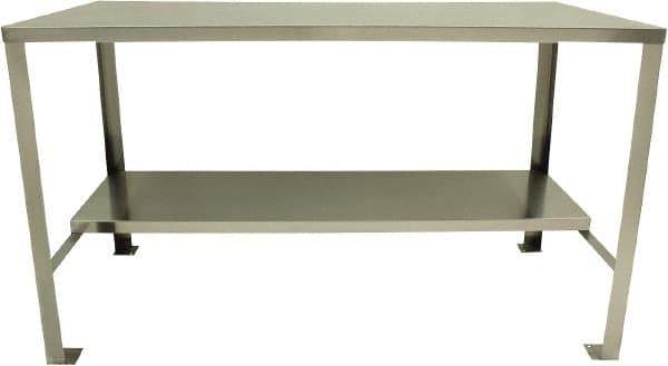 Jamco - 48 Wide x 24" Deep x 35" High, 14 Gauge Stainless Steel Workbench - 14 Gauge Stainless Steel Top, Angle Legs, Stainless - Eagle Tool & Supply