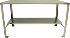 Jamco - 48 Wide x 24" Deep x 35" High, 14 Gauge Stainless Steel Workbench - 14 Gauge Stainless Steel Top, Angle Legs, Stainless - Eagle Tool & Supply