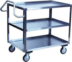 Jamco - 1,200 Lb Capacity, 24" Wide x 18" Long x 39" High Shelf Cart - 3 Shelf, Stainless Steel - Eagle Tool & Supply