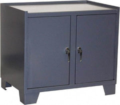 Jamco - 2 Shelf Locking Storage Cabinet - Steel, 36" Wide x 24" Deep x 33" High, Gray - Eagle Tool & Supply