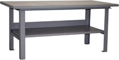 Jamco - 72 Wide x 36" Deep x 34" High, 12 Gauge Steel Work Table - 12 Gauge Steel Top, Fixed Legs, Gray - Eagle Tool & Supply