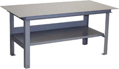 Jamco - 60 Wide x 36" Deep x 34" High, 12 Gauge Steel Work Table - 12 Gauge Steel Top, Fixed Legs, Gray - Eagle Tool & Supply