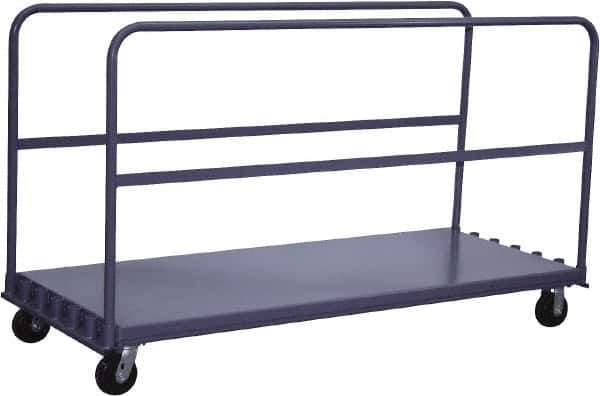 Jamco - 2,000 Lb Capacity Adjustable Sheet & Panel Truck - Steel Deck, 72" OAW, 9" Platform Height - Eagle Tool & Supply