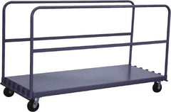 Jamco - 2,000 Lb Capacity Adjustable Sheet & Panel Truck - Steel Deck, 48" OAW, 9" Platform Height, Phenolic Casters - Eagle Tool & Supply