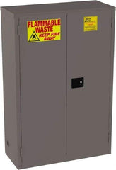 Jamco - 2 Door, 2 Shelf, Yellow Steel Double Wall Safety Cabinet for Flammable and Combustible Liquids - 65" High x 18" Wide x 43" Deep, Manual Closing Door, 3 Point Key Lock, 45 Gal Capacity - Eagle Tool & Supply