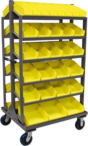 Jamco - 58 Bin Sloping Shelf - 36 Inch Overall Width x 30 Inch Overall Depth x 66 Inch Overall Height, Plastic Bins - Eagle Tool & Supply