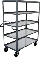 Jamco - 3,000 Lb Capacity, 5 Shelf, Steel Stock Truck - 36" Long x 72" Wide x 68" High, 6" Diam Phenolic Wheels - Eagle Tool & Supply