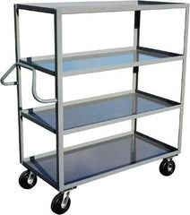 Jamco - 3,000 Lb Capacity, 4 Shelf, Steel Stock Truck - 30" Long x 60" Wide x 60" High, 6" Diam Phenolic Wheels - Eagle Tool & Supply
