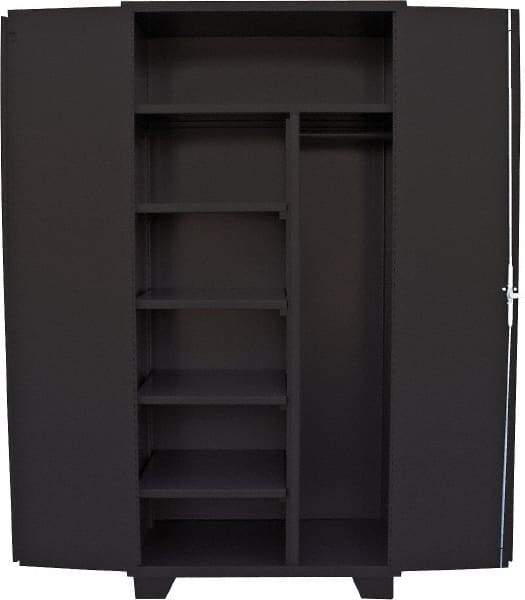 Jamco - 4 Shelf Locking Storage Cabinet - Steel, 36" Wide x 24" Deep x 78" High, Black - Eagle Tool & Supply