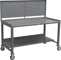 Jamco - Heavy Duty Use Workbench Mobile Work Bench - Steel, Gray, 36" Long x 72" Deep x 58" High - Eagle Tool & Supply