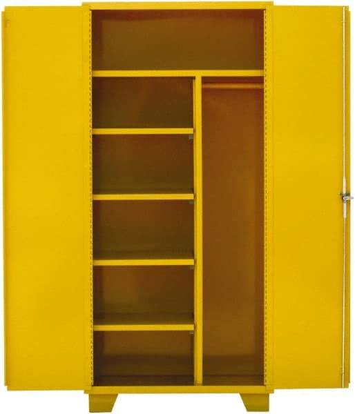 Jamco - 4 Shelf Locking Storage Cabinet - Steel, 36" Wide x 24" Deep x 78" High, Yellow - Eagle Tool & Supply
