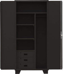 Jamco - 3 Shelf Locking Storage Cabinet - Steel, 36" Wide x 24" Deep x 78" High, Black - Eagle Tool & Supply
