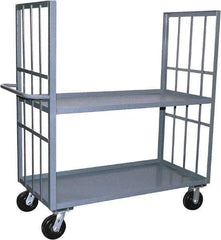 Jamco - 3,000 Lb Capacity, 2 Shelf, 2-Sided Steel Slat Truck - 24" Long x 48" Wide x 57" High, 6" Diam Phenolic Wheels - Eagle Tool & Supply