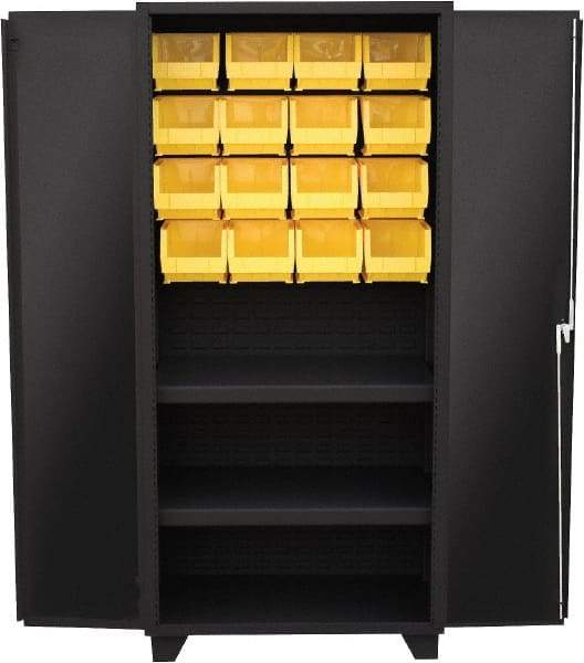 Jamco - 2 Shelf 16 Bin Storage Cabinet - Steel, 36" Wide x 24" Deep x 78" High, Black - Eagle Tool & Supply