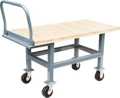 Jamco - 2,000 Lb Capacity Platform Truck - Hardwood Deck, 24" OAW, 26" Platform Height, Phenolic Casters - Eagle Tool & Supply
