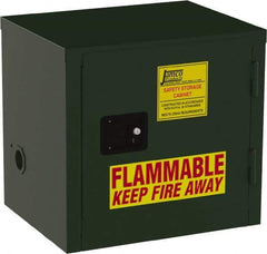 Jamco - 1 Door, Green Steel Double Wall Safety Cabinet for Flammable and Combustible Liquids - 22" High x 18" Wide x 23" Deep, Self Closing Door, 3 Point Key Lock, 6 Gal Capacity - Eagle Tool & Supply