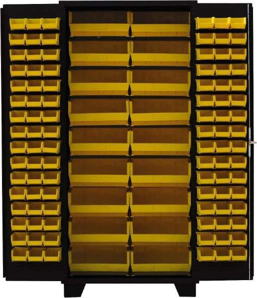Jamco - 114 Bin Storage Cabinet - Steel, 36" Wide x 24" Deep x 78" High, Black - Eagle Tool & Supply