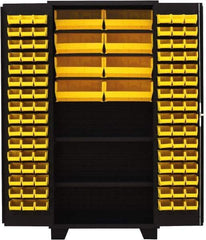 Jamco - 2 Shelf 104 Bin Storage Cabinet - Steel, 36" Wide x 24" Deep x 78" High, Black - Eagle Tool & Supply