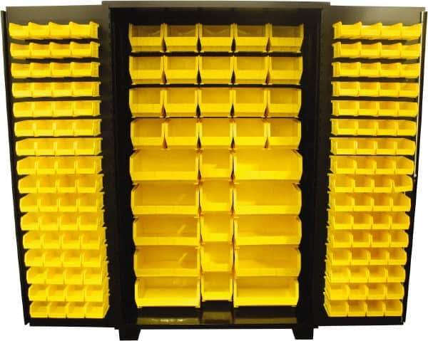 Jamco - 163 Bin Storage Cabinet - Steel, 48" Wide x 24" Deep x 78" High, Black - Eagle Tool & Supply