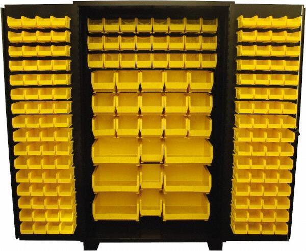 Jamco - 176 Bin Storage Cabinet - Steel, 48" Wide x 24" Deep x 78" High, Black - Eagle Tool & Supply