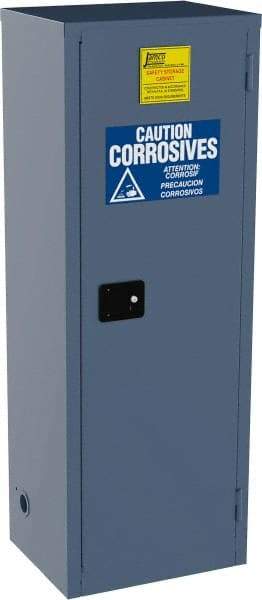 Jamco - 1 Door, 3 Shelf, Blue Steel Double Wall Safety Cabinet for Flammable and Combustible Liquids - 65" High x 18" Wide x 23" Deep, Self Closing Door, 3 Point Key Lock, 24 Gal Capacity - Eagle Tool & Supply