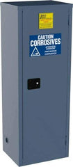 Jamco - 1 Door, 3 Shelf, Blue Steel Double Wall Safety Cabinet for Flammable and Combustible Liquids - 65" High x 18" Wide x 23" Deep, Self Closing Door, 3 Point Key Lock, 24 Gal Capacity - Eagle Tool & Supply