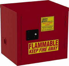 Jamco - 1 Door, 1 Shelf, Red Steel Double Wall Safety Cabinet for Flammable and Combustible Liquids - 22" High x 18" Wide x 23" Deep, Manual Closing Door, 3 Point Key Lock, 12 Gal Capacity - Eagle Tool & Supply