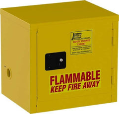 Jamco - 1 Door, Yellow Steel Double Wall Safety Cabinet for Flammable and Combustible Liquids - 22" High x 18" Wide x 23" Deep, Manual Closing Door, 3 Point Key Lock, 6 Gal Capacity - Eagle Tool & Supply