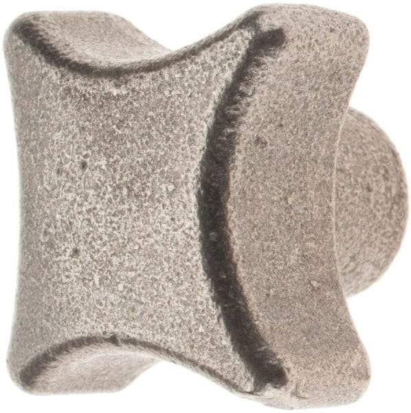 KIPP - 32mm Head Diam, 4 Point Lobed (Palm-Grip) Knob - 1/4-20 Hole, Cast Iron, Gray - Eagle Tool & Supply