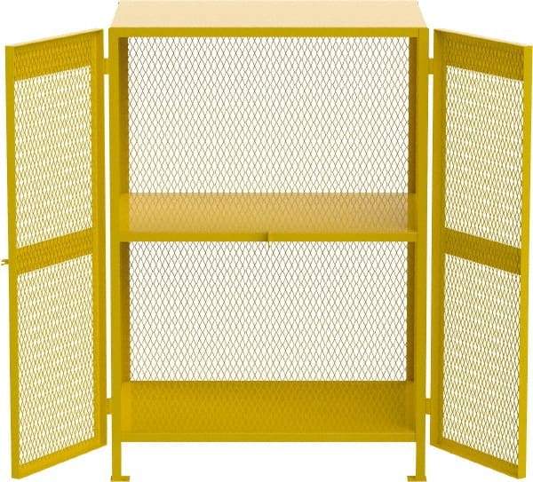 Jamco - Gas Cylinder Storage Cabinet - Steel, 40" Wide x 50" Deep x 71" High, Yellow - Eagle Tool & Supply