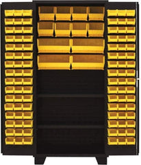 Jamco - 2 Shelf 108 Bin Storage Cabinet - Steel, 36" Wide x 24" Deep x 78" High, Black - Eagle Tool & Supply