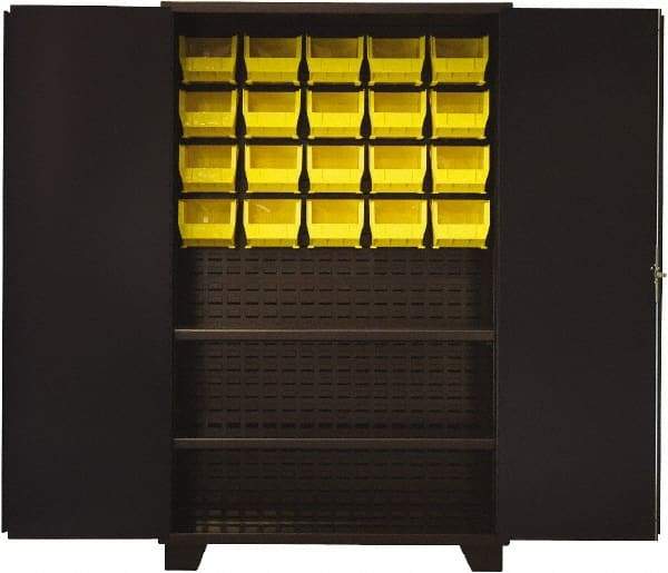 Jamco - 2 Shelf 20 Bin Storage Cabinet - Steel, 48" Wide x 24" Deep x 78" High, Black - Eagle Tool & Supply