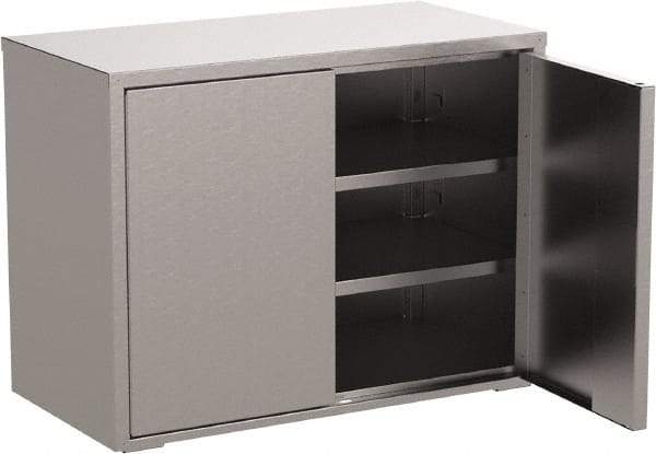 Jamco - 2 Shelf Locking Storage Cabinet - Stainless Steel, 48" Wide x 24" Deep x 37" High - Eagle Tool & Supply