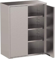 Jamco - 3 Shelf Locking Storage Cabinet - Stainless Steel, 48" Wide x 24" Deep x 61" High - Eagle Tool & Supply