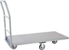 Jamco - 1,200 Lb Capacity Platform Truck - Steel Deck, 24" OAW, 9" Platform Height, Urethane Casters - Eagle Tool & Supply