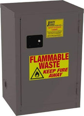 Jamco - 1 Door, 1 Shelf, Yellow Steel Double Wall Safety Cabinet for Flammable and Combustible Liquids - 35" High x 18" Wide x 23" Deep, Manual Closing Door, 3 Point Key Lock, 12 Gal Capacity - Eagle Tool & Supply