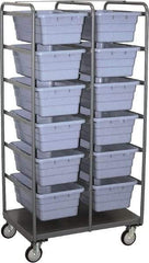 Jamco - 1,200 Lb Load Capacity, Plastic Tote Truck - 36" Wide x 26" Long x 72" High, Gray - Eagle Tool & Supply