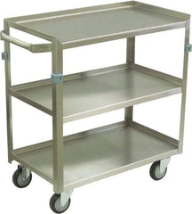 Jamco - 600 Lb Capacity, 24" Wide x 16" Long x 34" High Shelf Cart - 3 Shelf, Stainless Steel, 4 Swivel Casters - Eagle Tool & Supply