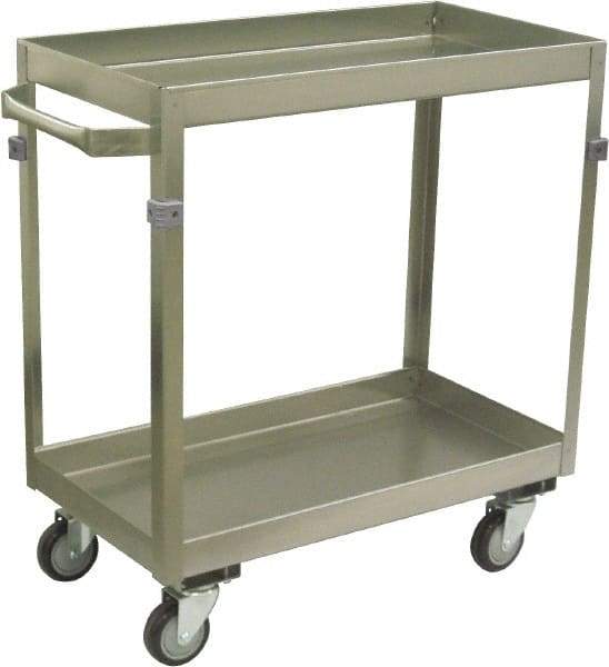 Jamco - 600 Lb Capacity, 48" Wide x 22" Long x 34" High Deep Shelf Cart - 2 Shelf, Stainless Steel, 4 Swivel Casters - Eagle Tool & Supply