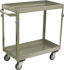 Jamco - 600 Lb Capacity, 48" Wide x 22" Long x 34" High Deep Shelf Cart - 2 Shelf, Stainless Steel, 4 Swivel Casters - Eagle Tool & Supply