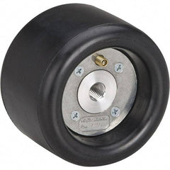 Dynabrade - 3-1/4" Wheel OD, 3" Wheel Width, 7,000 RPM, Aluminum, Pneumatic Wheel without Hub - 10-11/16" Long x 3" Wide, 1" Wheel Arbor Hole, For Use with 13204, 13505, 13515 & 13520 Dynastraight Air-Powered Abrasive Finishing Tools - Eagle Tool & Supply