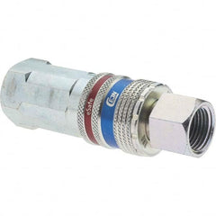 Dynabrade - 2 Piece 3/8" Body 3/8 NPT 150 psi Brass/Steel Industrial Pneumatic Coupling Plug Set - Eagle Tool & Supply