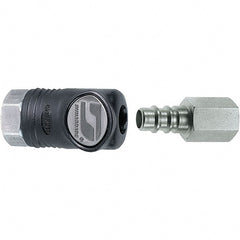 Dynabrade - 2 Piece 1/4" Body 1/4 NPT 150 psi Composite Industrial Pneumatic Coupling Plug Set - Eagle Tool & Supply