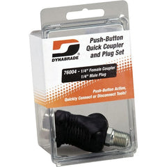 Dynabrade - 2 Piece 1/4" Body 1/4 NPT 150 psi Composite Industrial Pneumatic Coupling Plug Set - Eagle Tool & Supply