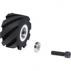 Dynabrade - 2" Diam x 1" Wide Contact Wheel Assembly - 1/4" Arbor Hole, Standard, 90 Duro Urethane Face - Eagle Tool & Supply