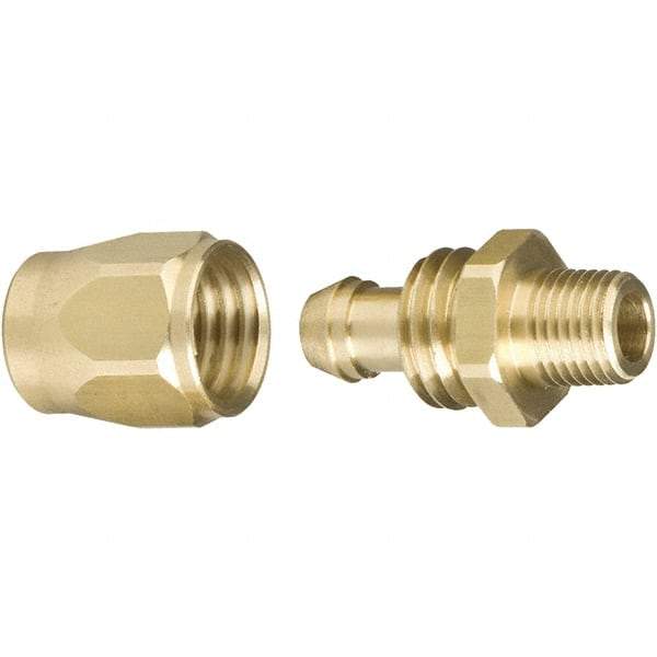 Dynabrade - 1/4 NPT Thread Hose Barb x Female NPT Connector - 3/8" ID Hose, Brass - Eagle Tool & Supply