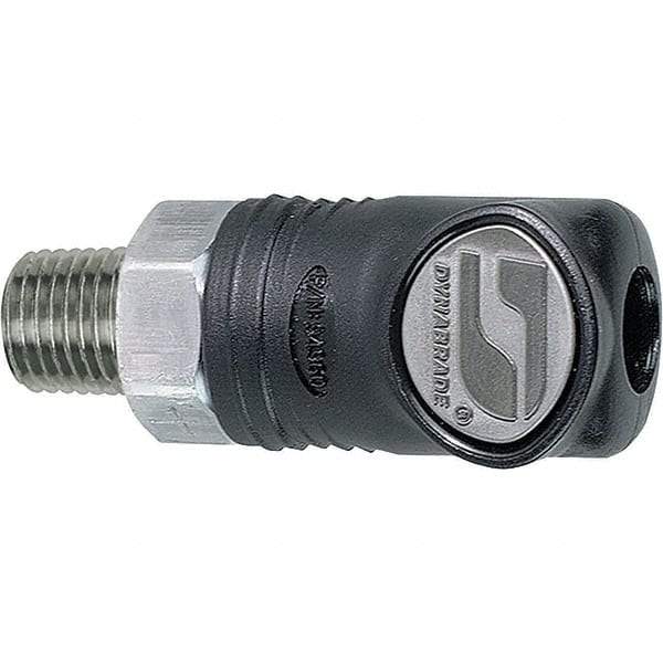 Dynabrade - 1/4 Male NPT Pneumatic Hose Coupler - 1/4" Body Diam - Eagle Tool & Supply