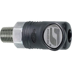 Dynabrade - 1/4 Male NPT Pneumatic Hose Coupler - 1/4" Body Diam - Eagle Tool & Supply