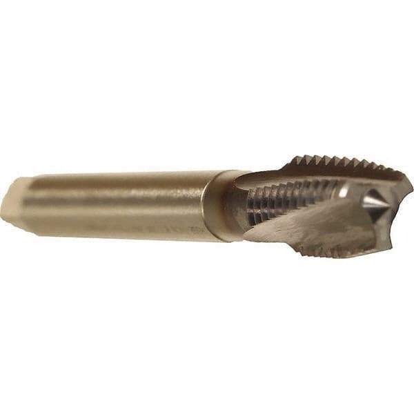 Emuge - 1/2-20 UNF 3 Flute 3BX Plug Spiral Flute Tap - Cobalt, TiCN Finish, 3.937" OAL, Left Hand Flute, Right Hand Thread, Series Rekord C - Eagle Tool & Supply