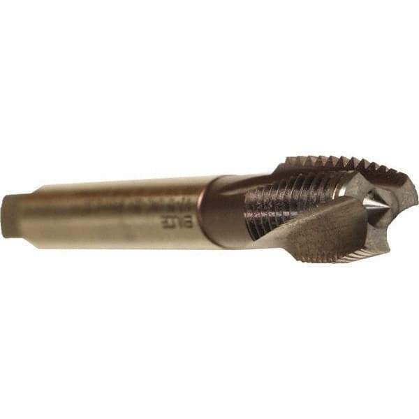 Emuge - 9/16-18 UNF 3 Flute 3BX Plug Spiral Flute Tap - Cobalt, TiCN Finish, 3.937" OAL, Left Hand Flute, Right Hand Thread, Series Rekord C - Eagle Tool & Supply
